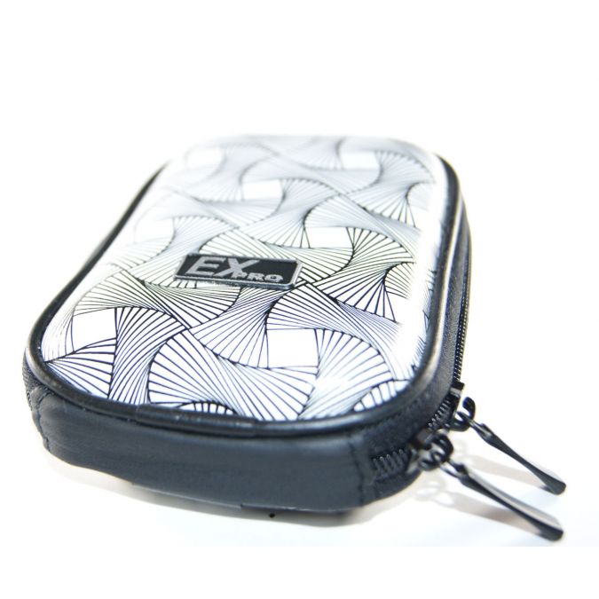 Ex-Pro® Expression Collection - Spiral B&W - Hard Clam Shock proof Digital Camera Case Bag (Cameras upto 95mm x 65mm x 25mm)