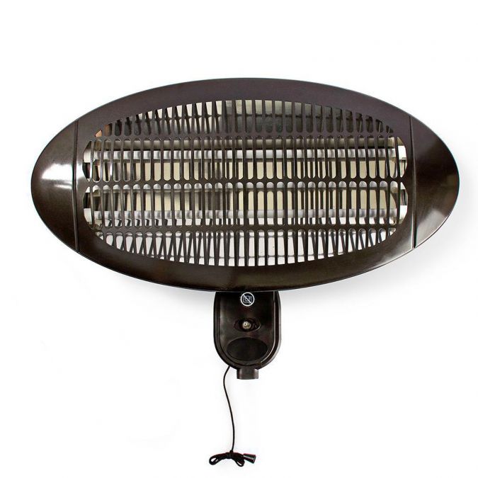2KW Outdoor Freestanding Quartz Electric Garden Patio Heater, 2000W, IP34 Rated, with 3 Power Settings, Adjustable Heat Angle and Height Adjustable Stand