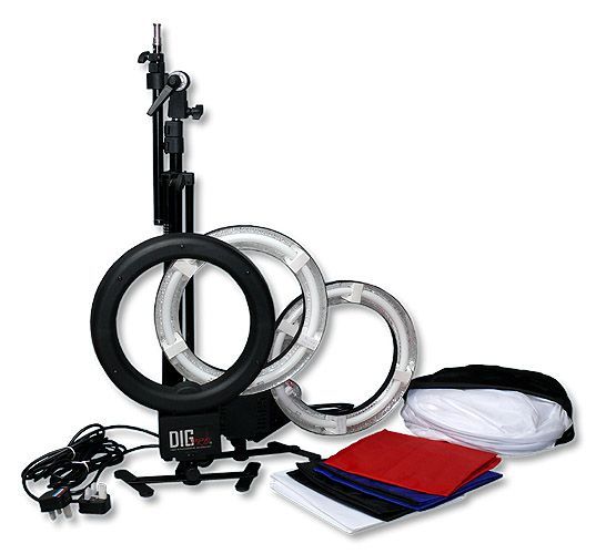 DigPro 80cm Lighting Studio Cube with 3 x 40W Photographic Studio Ring light Kit (5400K 90+ CRI Lamp Power 200W EQ) with Boom/Stands