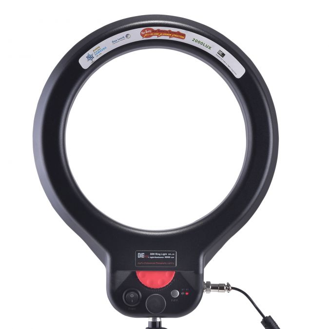 DigPro 30W Photographic/Daylight Cast Metal Ring SM LED Adjustable Lighting Kit (5400K 90+ CRI Lamp Power 200W EQ) with Stands, 32cm/12"