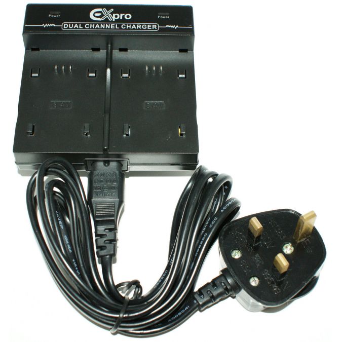 Ex-Pro® Traveller - Dual (Twin) Battery Fast Charge Digital Camera Charger