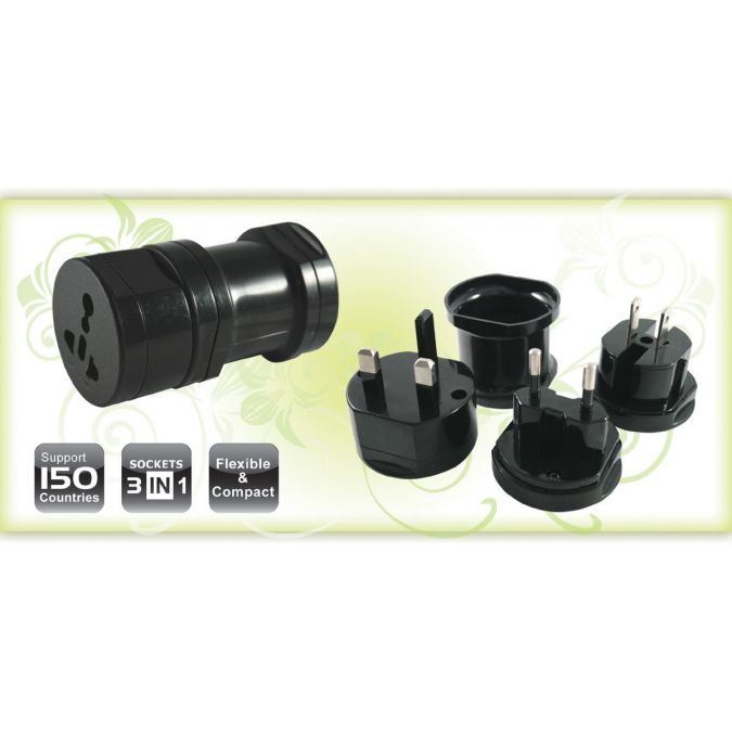 CLiPtec® Universal World Travel Mains Adapter - Covers More than 150 Countries (2500watt)