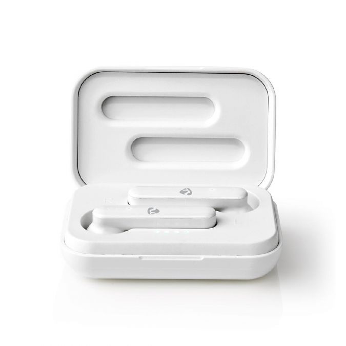 Wireless Earphones, Bluetooth 5.0 Stereo In Ear True Wireless Earbuds Headphones with Built In Mic, Voice and Touch Control, 3 Hrs Playtime and Quick Charging Case - White