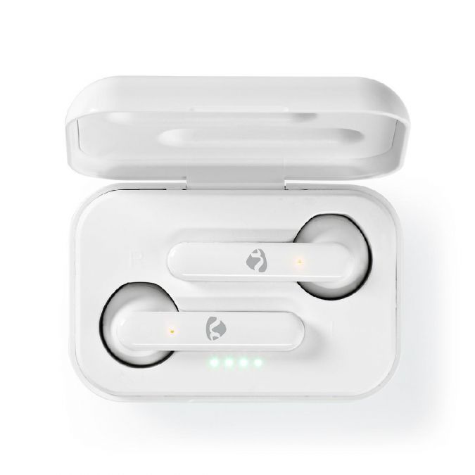 Wireless Earphones, Bluetooth 5.0 Stereo In Ear True Wireless Earbuds Headphones with Built In Mic, Voice and Touch Control, 3 Hrs Playtime and Quick Charging Case - White