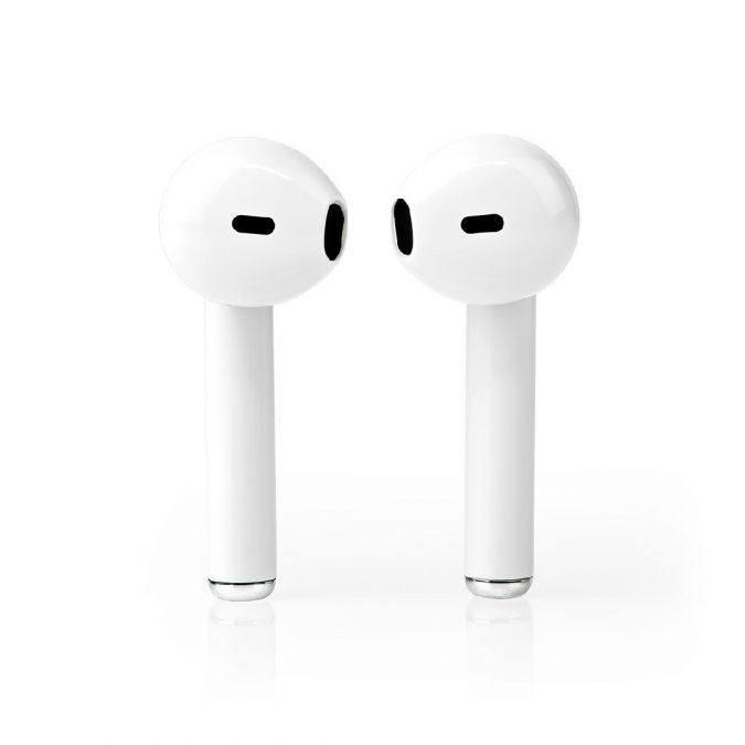 Wireless Earphones, Bluetooth 5.0 Stereo In Ear True Wireless Earbuds Headphones with Built In Mic, Voice Control, 3 Hrs Playtime and Quick Charging Case - White/Silver