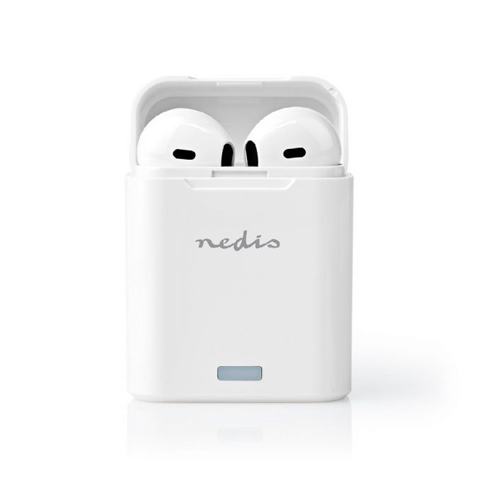 Wireless Earphones, Bluetooth 5.0 Stereo In Ear True Wireless Earbuds Headphones with Built In Mic, Voice Control, 3 Hrs Playtime and Quick Charging Case - White/Silver