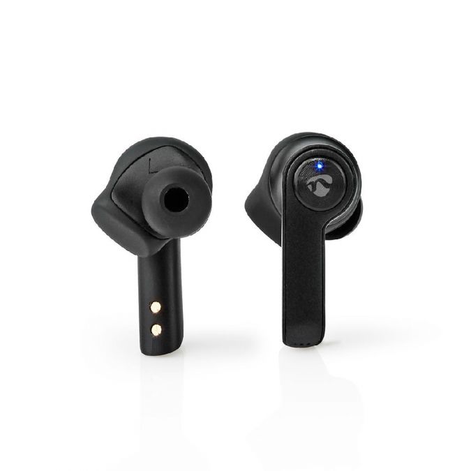 Wireless Earphones, Bluetooth 5.0 Stereo In Ear True Wireless Earbuds Headphones with Built In Mic, Voice and Touch Control, 3.5 Hrs Playtime, Battery Cable and Quick Charging Case - Black