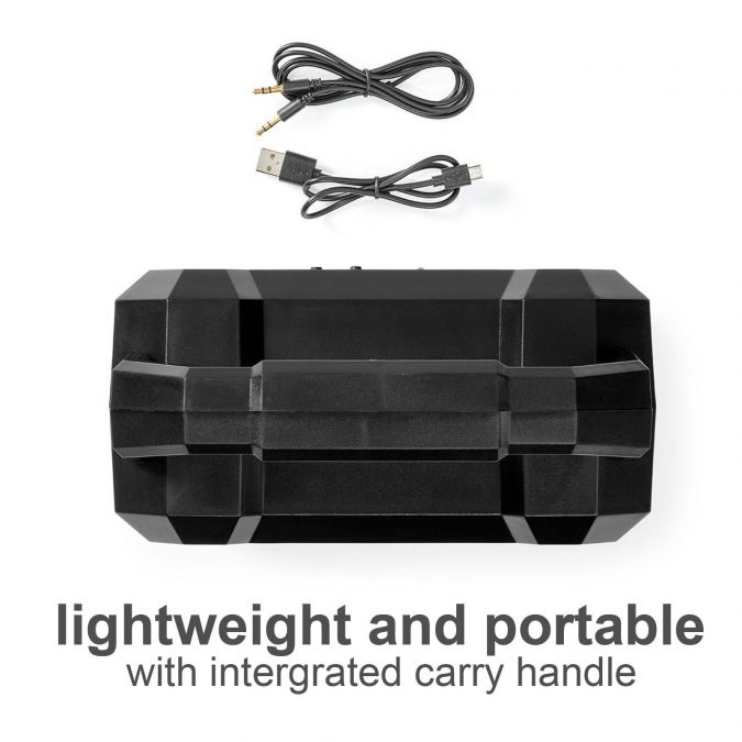 Ex-Pro Bluetooth Speaker, 5.1W Wireless Party Speaker with LED Lights, 1500mAh Rechargeable Battery, up to 13 Hours Playtime, AUX Input and Carry Handle