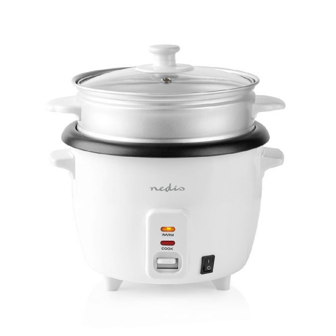 Rice Cooker 1L Steamer Cooking Pot Non Stick Electric 400W Keep Warm Function - Whiite