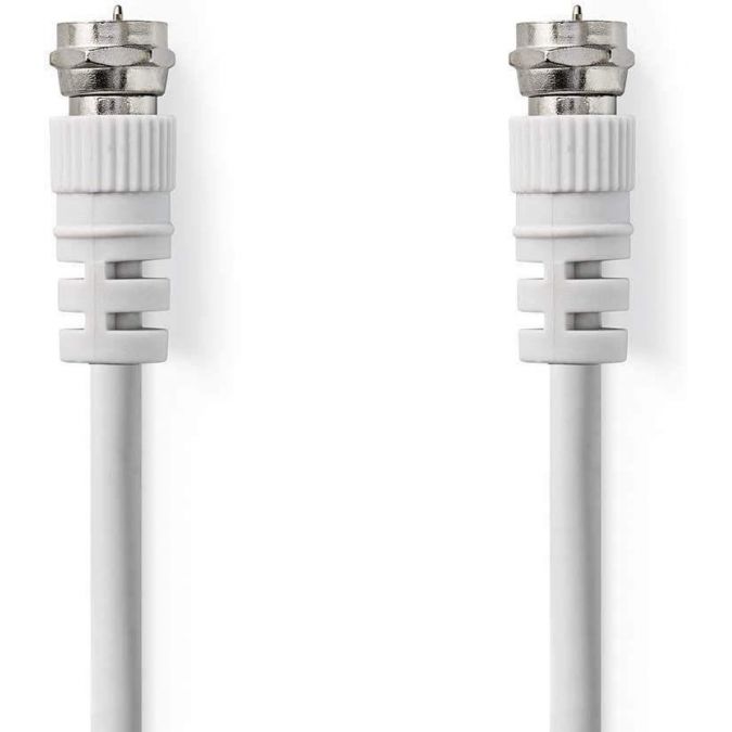 5m White Coax F Plug to F Plug satellite/Cable FType Connection Cable Lead