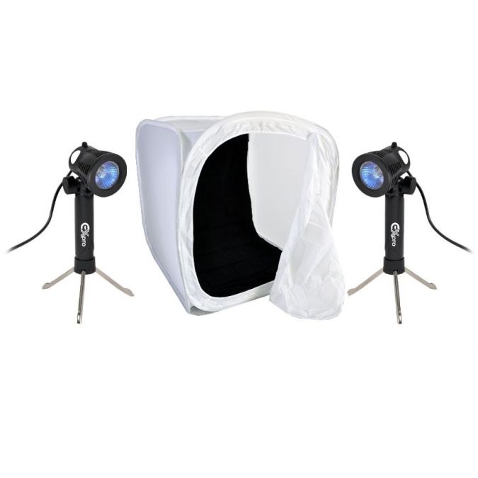 Ex-Pro Photo light tent, cube, 11" x 11" / 30cm x 30cm plus Ex-Pro Mini Lighting Set.