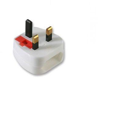 Ex-Pro Euro European Converter Plug with power connections White / 3amp - easily convert European 2pin mains lead