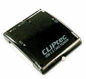 CLiPtec® Arch-4 USB 2.0 Multi Card Reader - Black