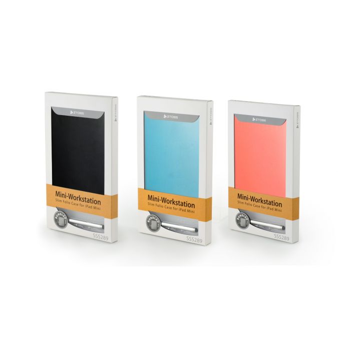 CLiPtec® ZTOSS Mini-Workstation Slim Folio Case with Stylus and Screen Protector for iPad Mini - Orange