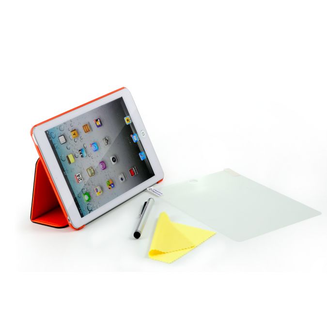 CLiPtec® ZTOSS Mini-Workstation Slim Folio Case with Stylus and Screen Protector for iPad Mini - Orange