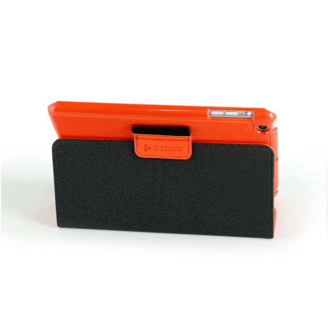 CLiPtec® ZTOSS Mini-Workstation Slim Folio Case with Stylus and Screen Protector for iPad Mini - Orange