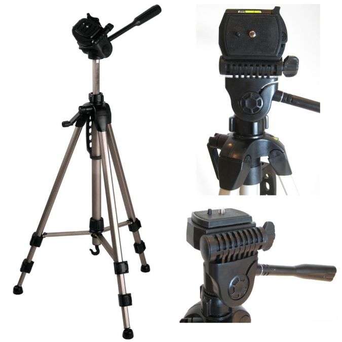Ex-Pro TR-550A Light Weight Geared with Pan & Tilt - Camera / Camcorder Tripod (530mm - 1450mm / 57")
