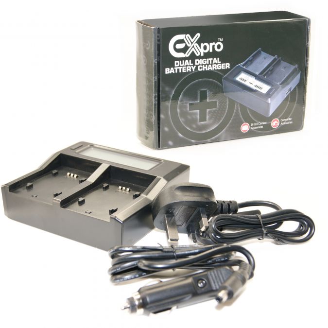 Ex-Pro® Olympus BCM-1, BCM-2 DUAL LCD Mains Battery Charger for PSBLM1, PS- BLM1 | BOXED2ME