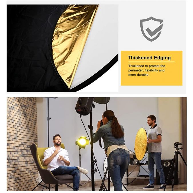 5 in 1 Portable Reflector Diffuser 39" x 59" (100cm x 150cm) Multi Camera Lighting with Carrying Case for Photo Studio