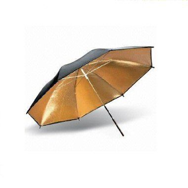 Ex-Pro Umbrella 33" (84cm) Professional Photographic Light Studio Diffuser / Reflector - Black & Gold