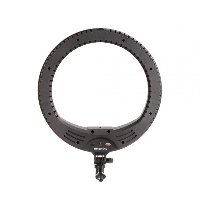 Ex-Pro Yakephoto 14" LED Ring Light Kit 25W 3200K-5700K CRI 95+ Dimmable + Carry Case and Accessories for Video Shooting Portrait Photography