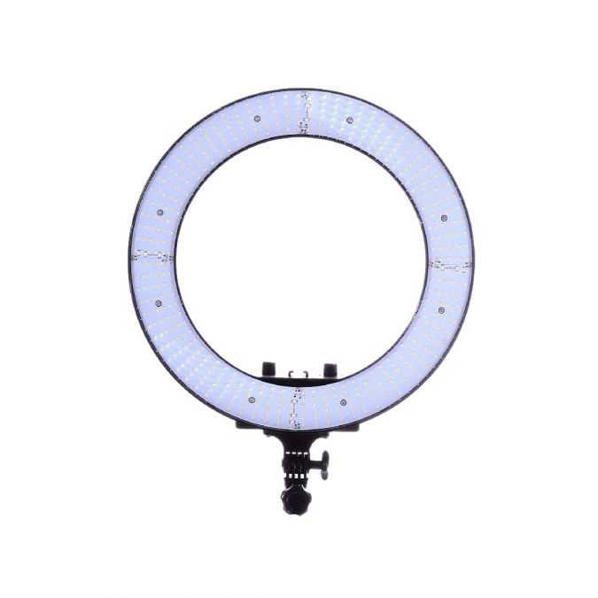 Ex-Pro Yakephoto 18" LED Ring Light Kit 48W 3200K-5700K CRI 95+ Dimmable + Carry Case and Accessories for Video Shooting Portrait Photography