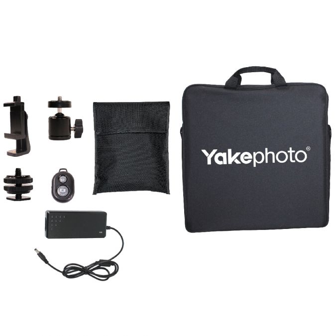 Ex-Pro Yakephoto 18" LED Ring Light Kit 48W 3200K-5700K CRI 95+ Dimmable + Carry Case and Accessories for Video Shooting Portrait Photography