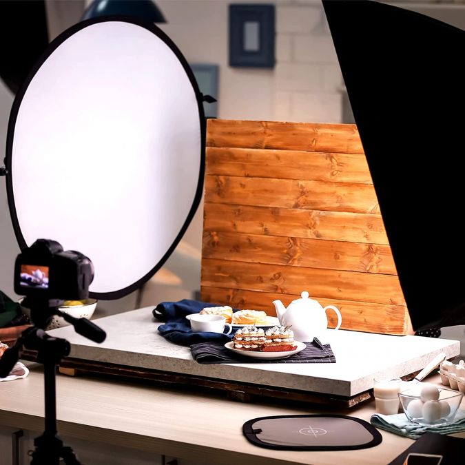 5 in 1 Portable Reflector Diffuser 23" 58cm Multi Camera Lighting with Carrying Case for Photo Studio