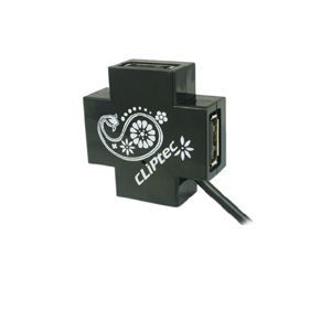 CLiPtec® Mini-Cross 4 Port Mini Hub - Black