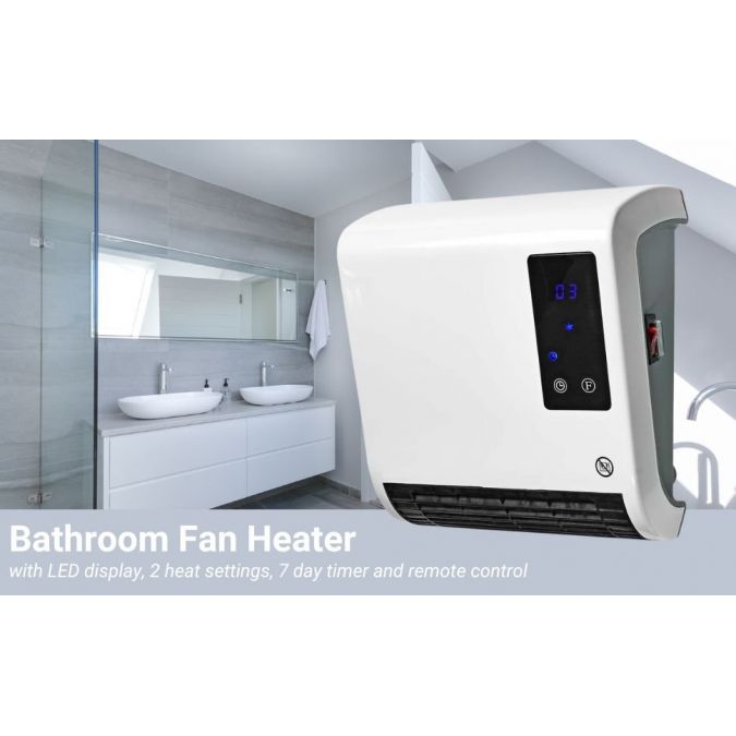 Bathroom fan heater with remote deals control