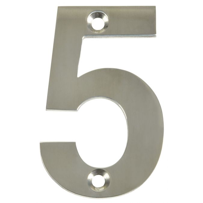 Number 5 Polished Chrome Door Numbers 2