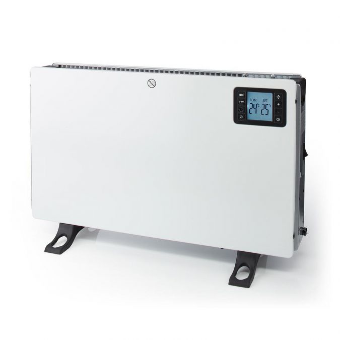 Convection Heater, 2000W Free Standing Radiator with Adjustable Thermostat, Overheat Protection, 3 Heat Settings, 24 Hour Timer, Turbo Fan and Remote Control - White