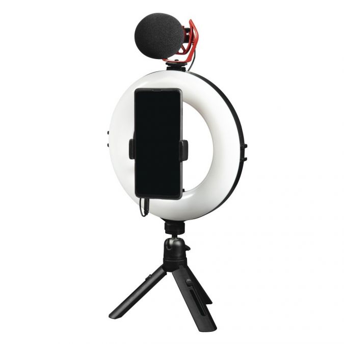 Mini Desktop 8" LED Selfie Ring Light with Extendable Tripod Stand & Flexible Phone Holder for Live Stream, Makeup Tutorial, Video, Photography and more