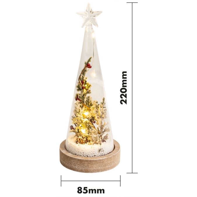 Table Top Christmas Ornament Mistletoe and Berries with LED Lights