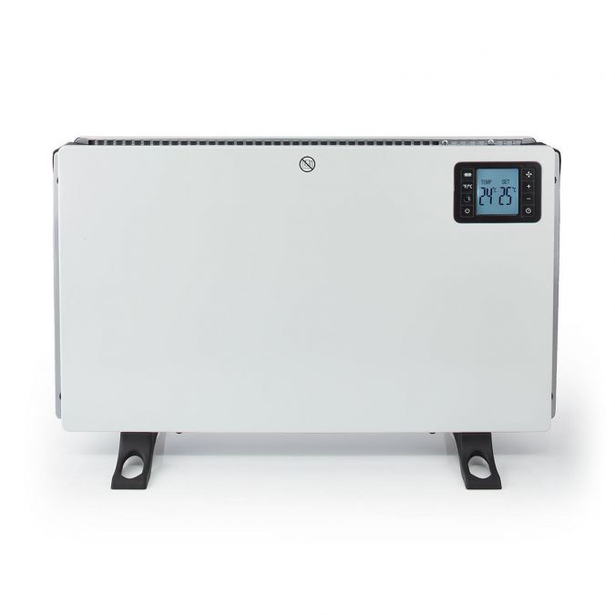Convection Heater, 2000W Free Standing Radiator with Adjustable Thermostat, Overheat Protection, 3 Heat Settings, 24 Hour Timer, Turbo Fan and Remote Control - White