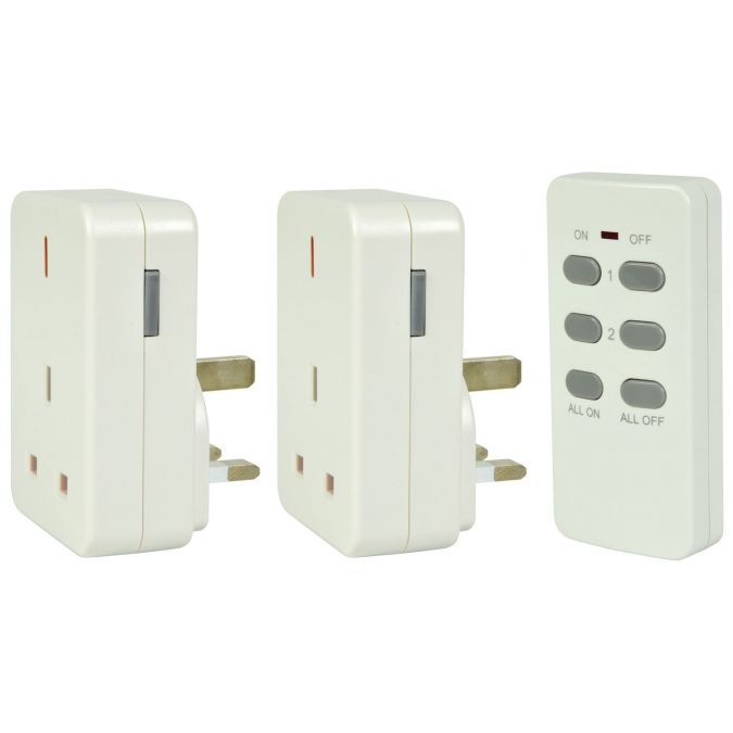 Mercury White Wireless Remote Control Mains Sockets Pack of 2