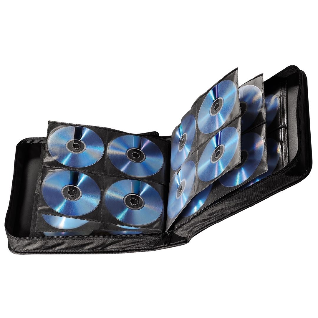 Hama 208 CD / DVD Wallet Storage Carry Case + Handle Nylon Black