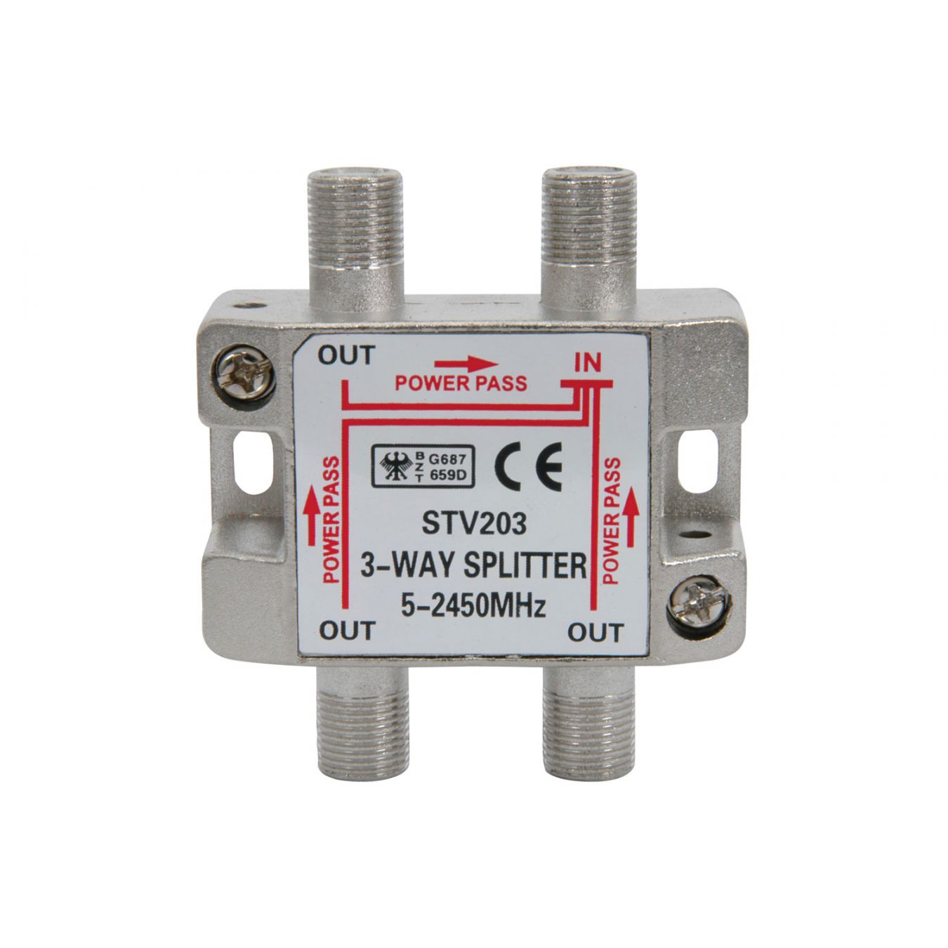 3way satellite F splitter TV Reciever Metal F Splitters 52250MHz