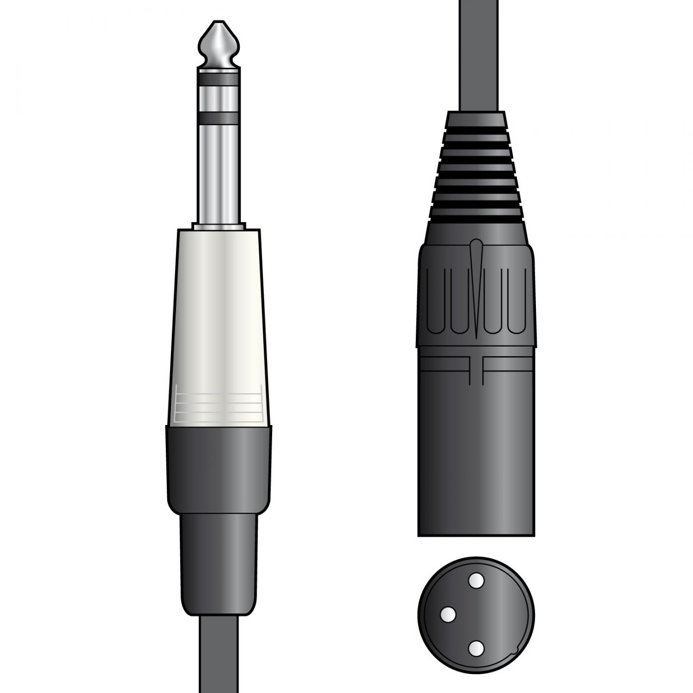 chord Classic Audio Leads 6.3mm TRS Jack Plug - XLR Male | BOXED2ME