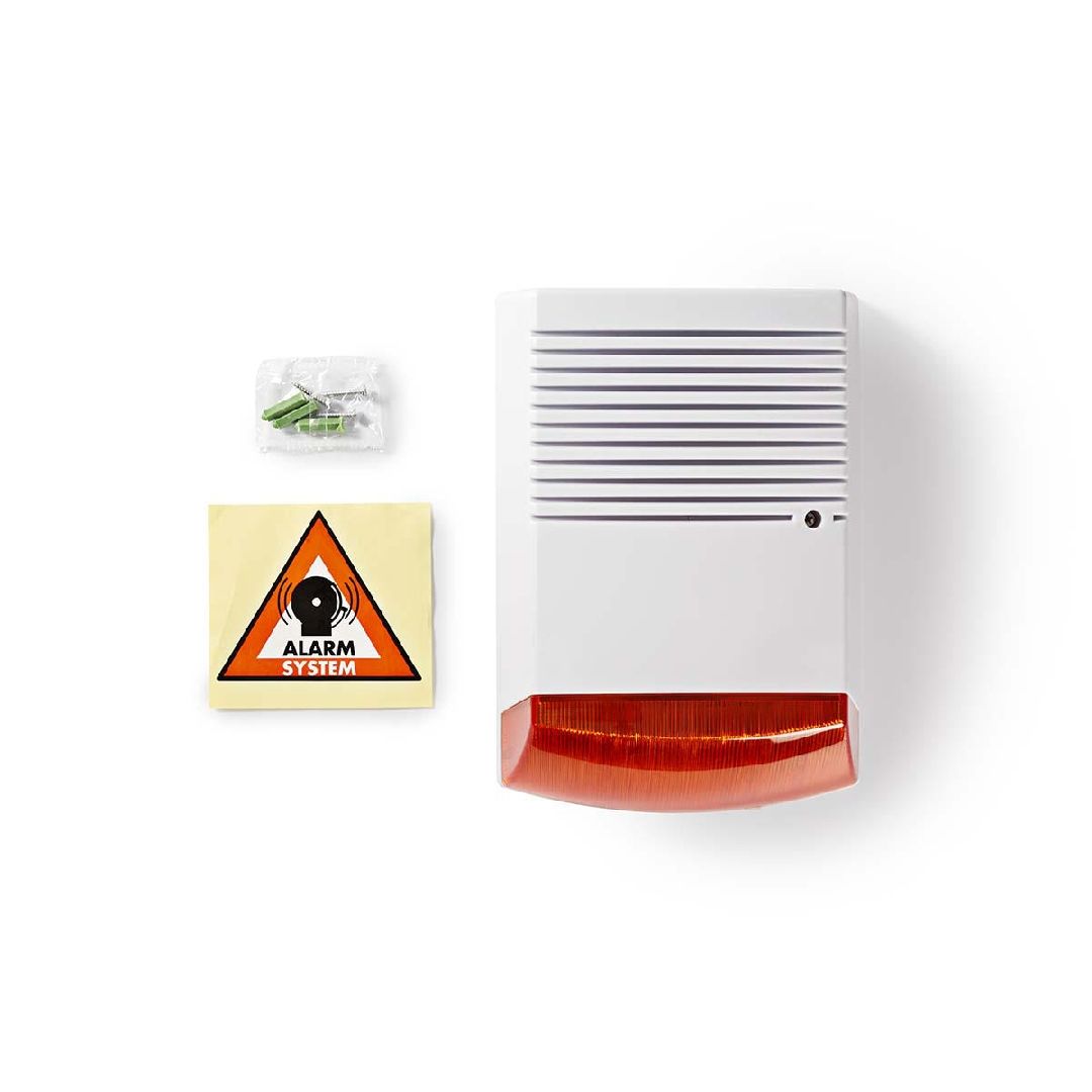 Dummy Security Alarm Siren Box External IP44 White / Orange