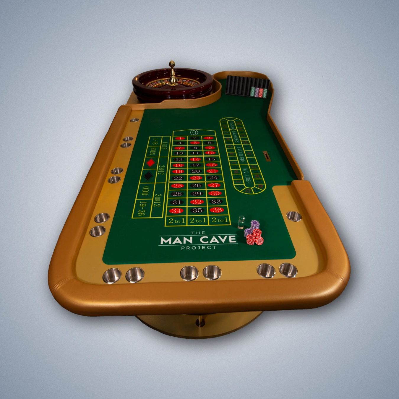 Roulette Table 2.6m x 1.4m x 0.8m Light Wood ManCave