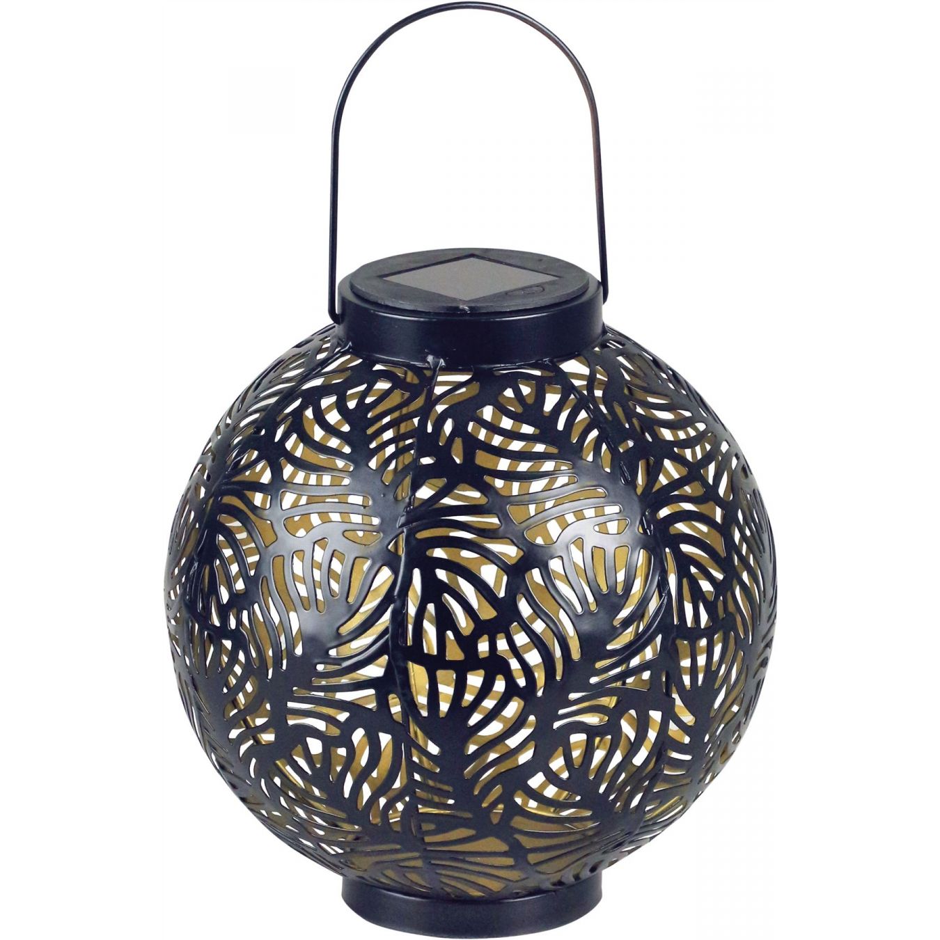 Solar LED Hanging Garden Lantern Moroccan Leaf Design