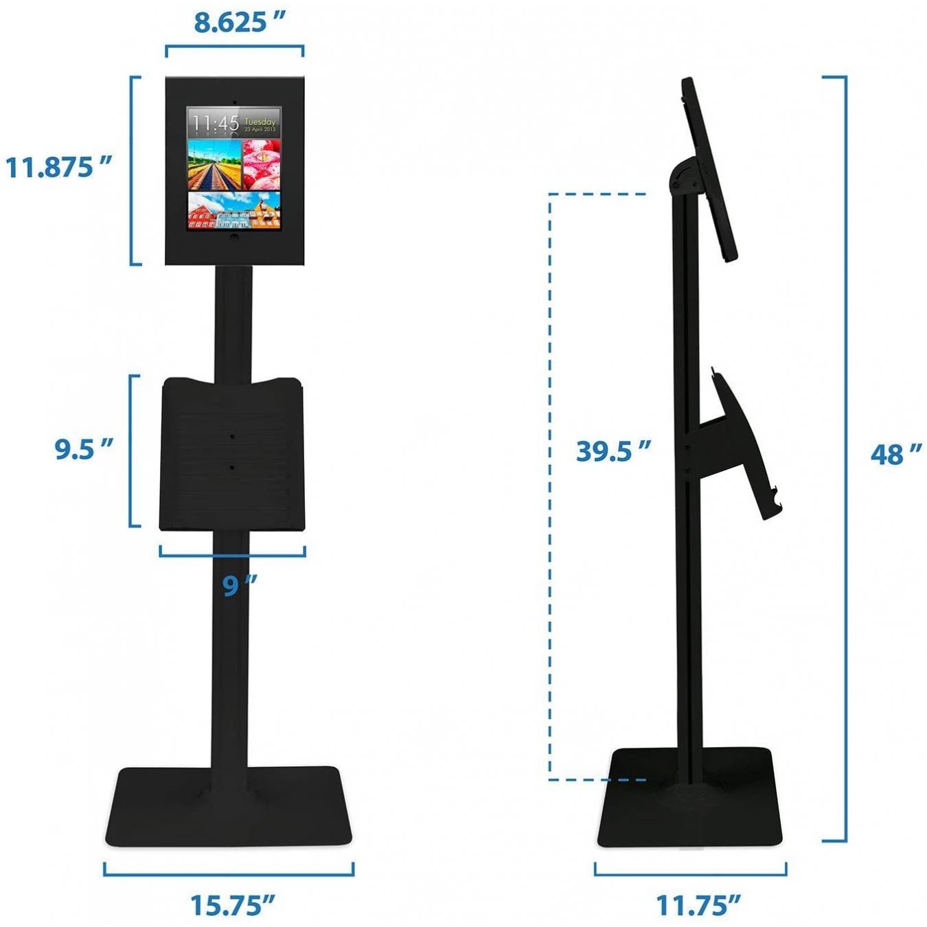 iPad 2 3 4 Anti Theft Secure Floor Stand Lockable Exhibition Display ...